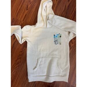Peanuts "Lets GAME" Snoopy Hoodie Kids 10-12 Cream Gamer Charlie Brown Woodstock